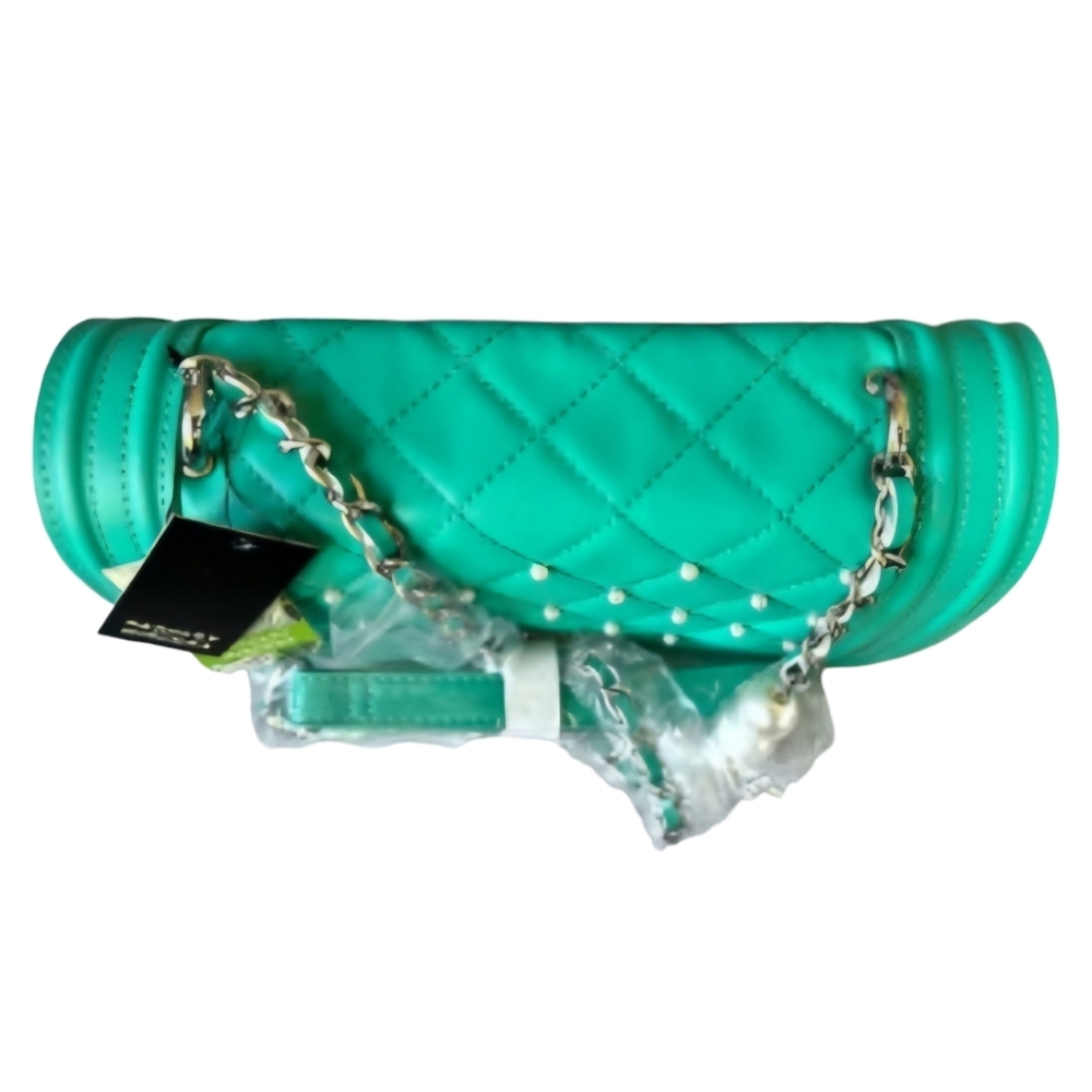 NWT. Badgley Mischka Green Crossbody Bag - Picture 5 of 7